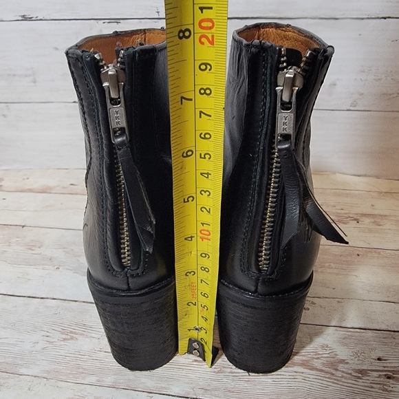 Madewell  Womens Leather Booties Ankle Boots Heels Back Zip B2061 Black Sz 7.5 - Picture 7 of 14